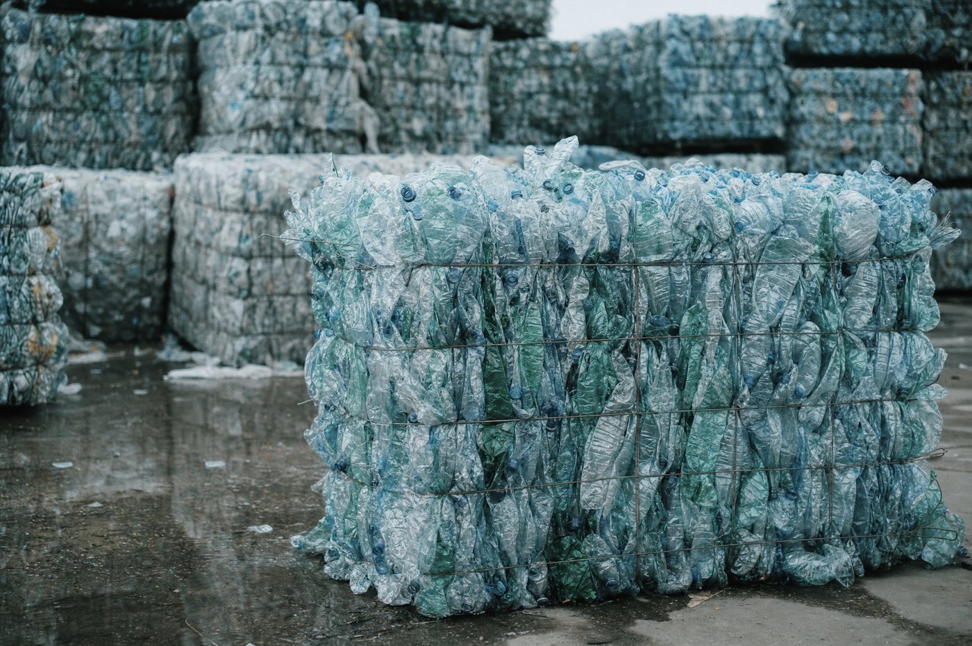 Baled PET bottles