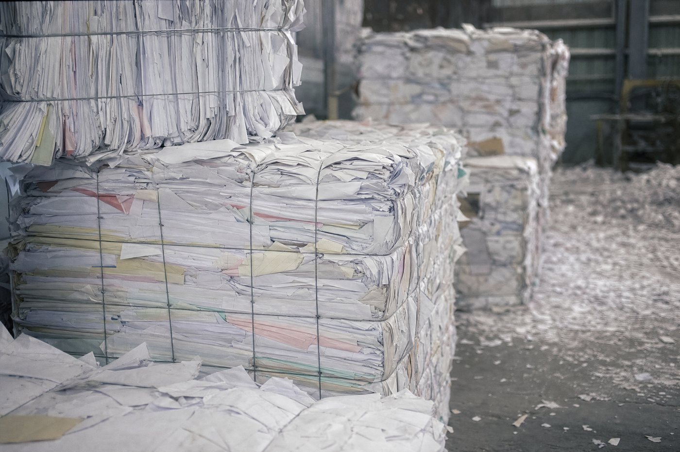 Baled sorted office paper